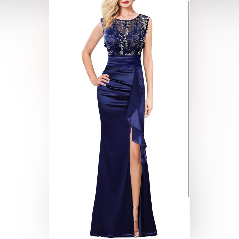 Blue evening dress